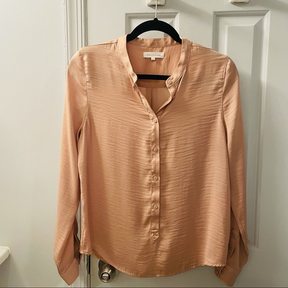 Satin Pink Button Up Top - Picture 6 of 7